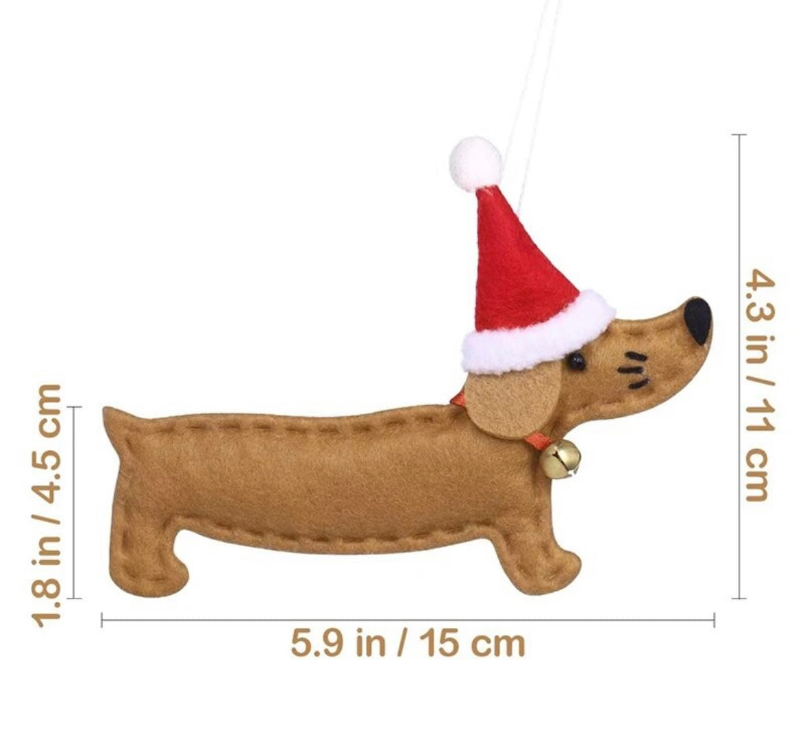 Décoration de Noël Teckel à accrocher (lot de 4)